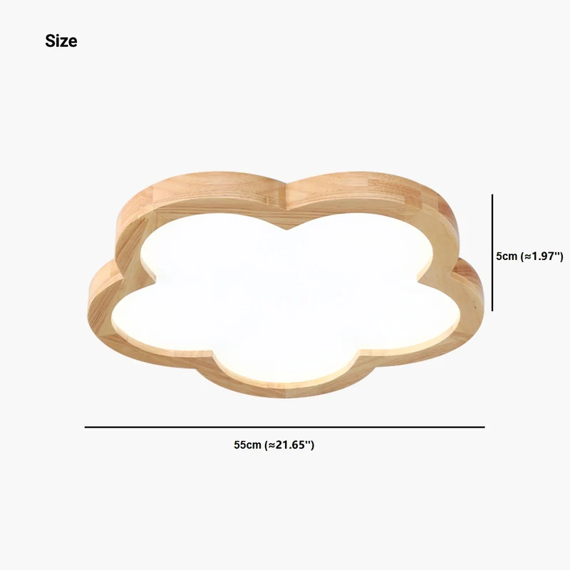 Ceiling Light Flush Mount Flower Cloud Wood Acrylic