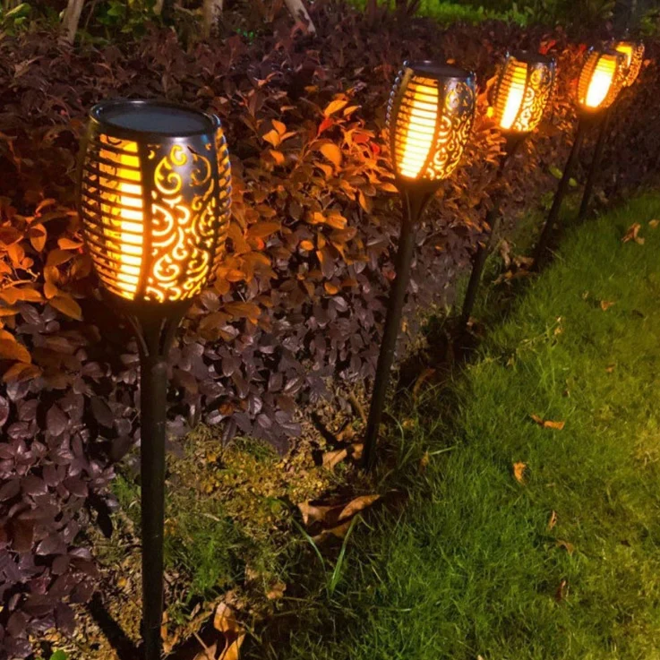 Solar-LED-Gartenfackel | 50cm | 2200K – Extra warmes Weiß