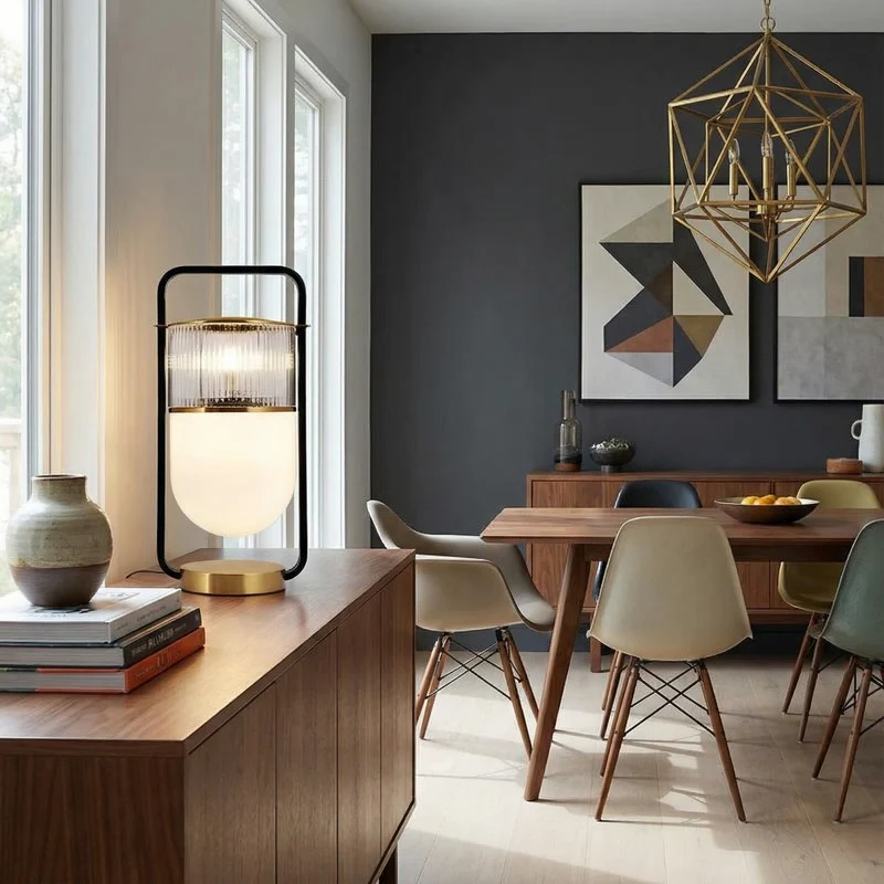 Skulpturale Nachttischlampe im zeitgenössischen Stil, inspiriert vom europäischen Design – Nébula