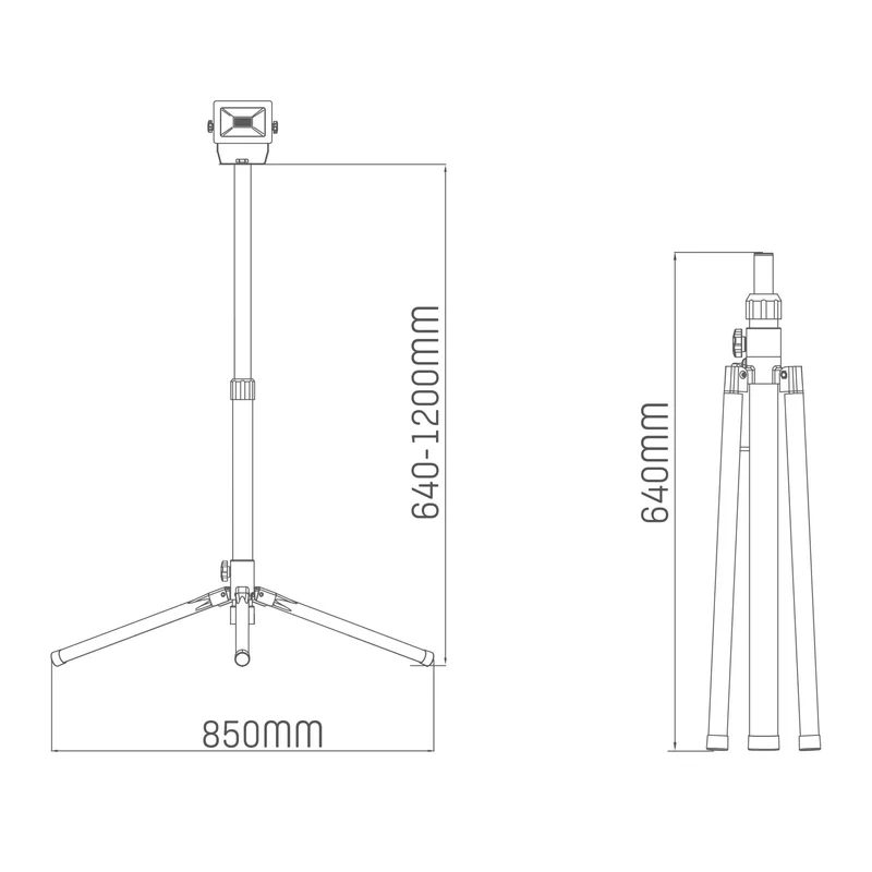 LED-Arbeitsstrahler mit 1,2m Stativ 50W neutralweiß IP54 2,5 m Zuleitung - LED's Work