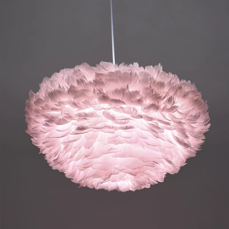 Pendant Light Chandelier Luxury Goose Feather Globe, 6 Colors