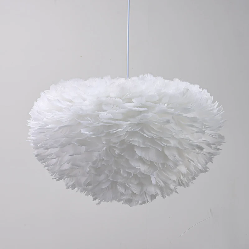 Pendant Light Chandelier Luxury Goose Feather Globe, 6 Colors