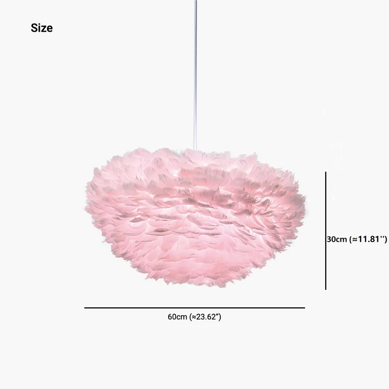 Pendant Light Chandelier Luxury Goose Feather Globe, 6 Colors