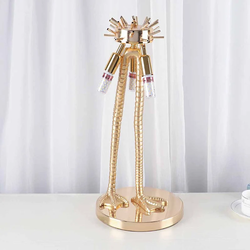 Table Lamp Ostrich Feather Unique Bird Feet, White