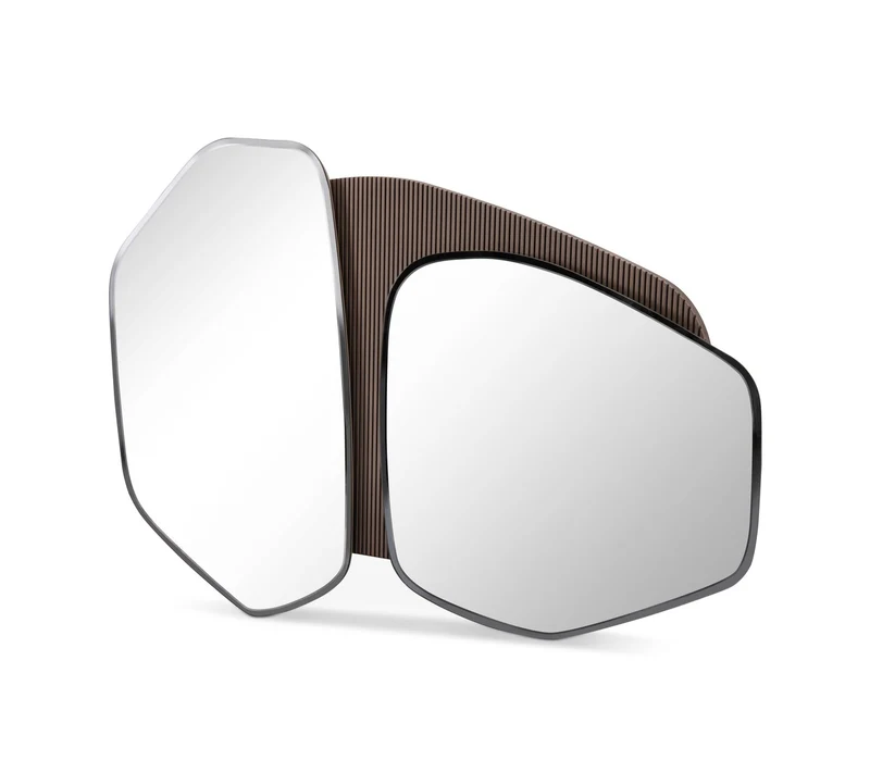 Casa Padrino Luxus Wandspiegel Grau 142 x 90 x H. 5 cm - Wandspiegel mit Spiegelglas - Moderne Wohnzimmer Möbel - Luxus Qualität