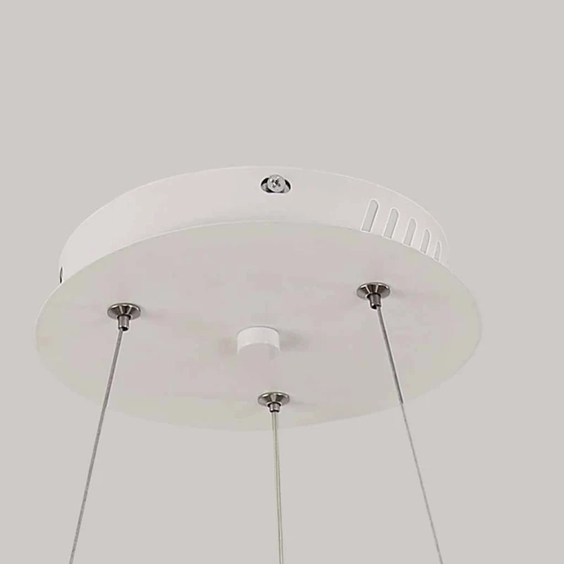 Pendant Chandelier Modern Wood Acrylic Ring, Log Color