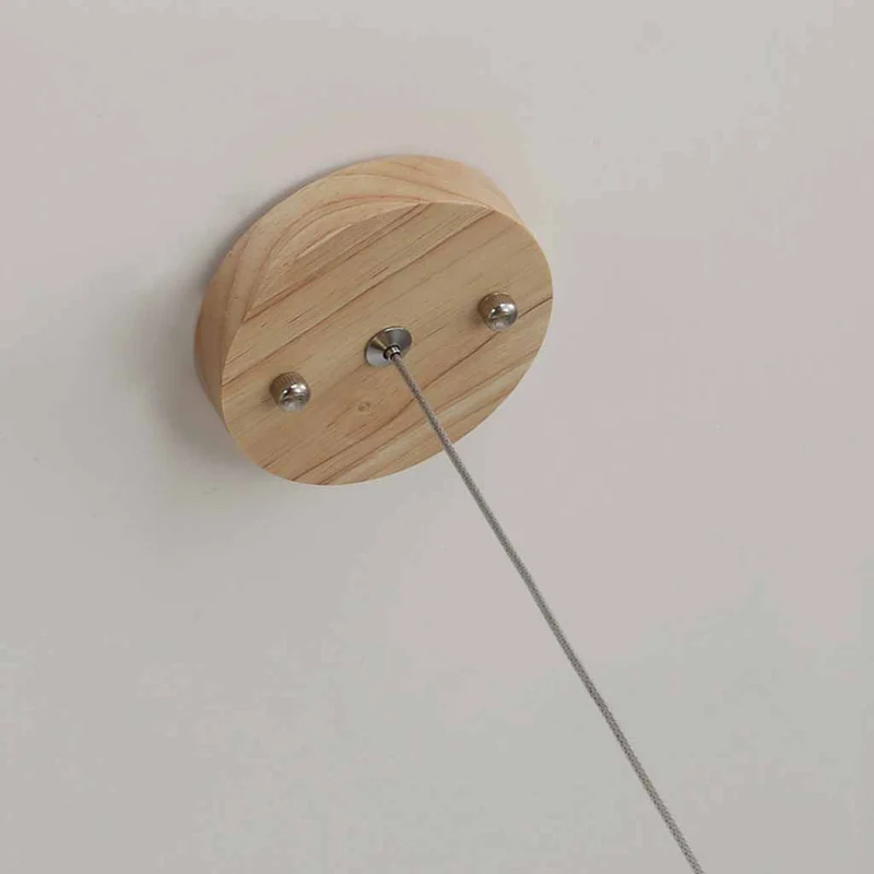 Wood Pendant Ceiling Light Novelty Glass Linear Globe for Dining Room