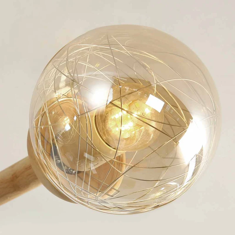 Ceiling Light Chandelier Exquisite Log Wood Semi Flush Mount Atomic Sputnik