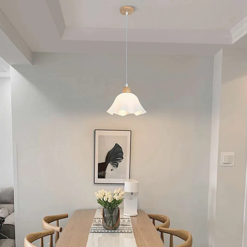 Pendant Light Nordic Wood Acrylic Flower for Dining Room
