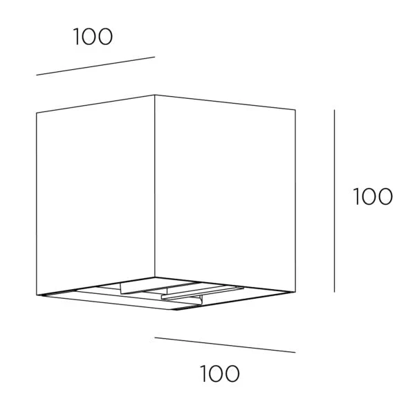 LED-Würfel-Wandleuchte 6W | Vom Dimmen zum Warmen | IP65 | Schwarz | 2000–3000 K