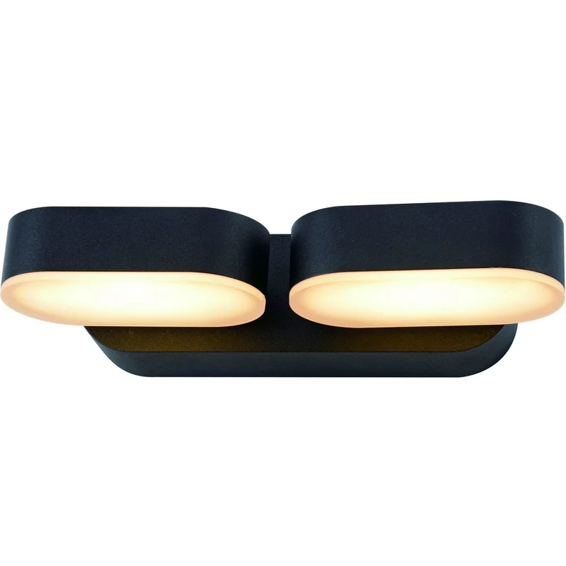 LED's Light Doppelte LED-Außenleuchte - Modell Rieti - Warmweiß - IP44 wasserdicht - Schwarz
