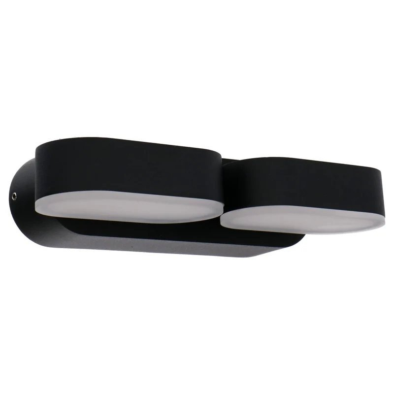LED's Light Doppelte LED-Außenleuchte - Modell Rieti - Warmweiß - IP44 wasserdicht - Schwarz