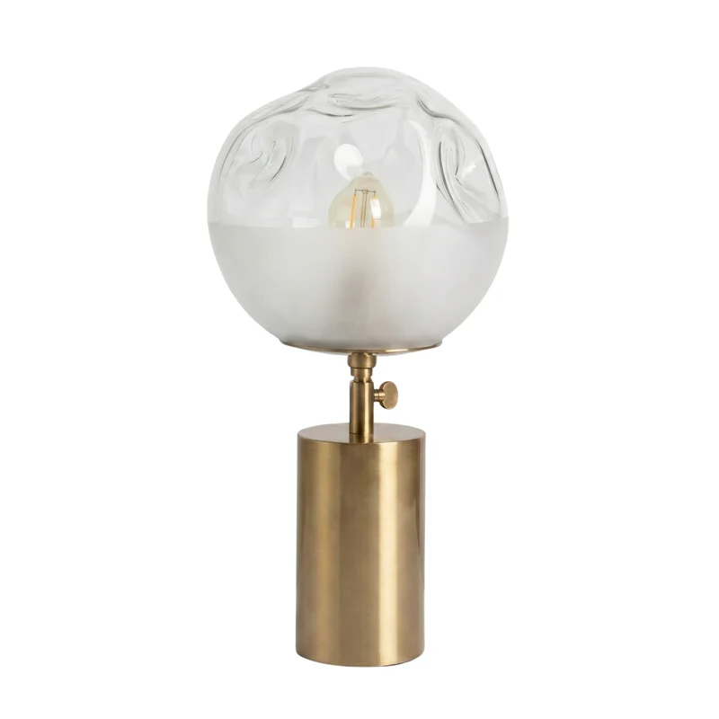 Verstellbare Nachttischlampe aus Glas und Metall, zeitlos schick – Orys