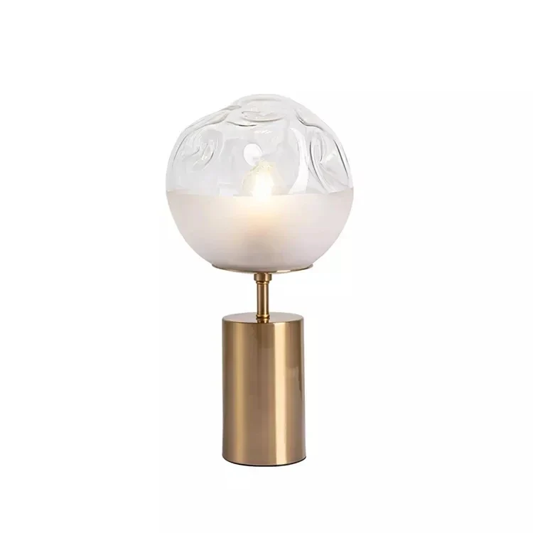 Verstellbare Nachttischlampe aus Glas und Metall, zeitlos schick – Orys