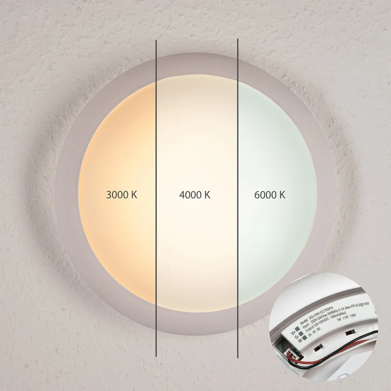 LED-Deckenleuchte mit HF-Bewegungsmelder 15 Watt IP66 IK10 regelbar - LED's Light Pro