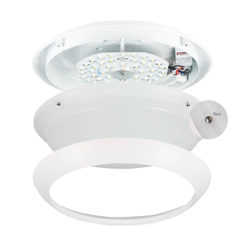 LED-Deckenleuchte mit HF-Bewegungsmelder 15 Watt IP66 IK10 regelbar - LED's Light Pro