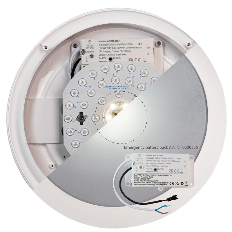 LED-Deckenleuchte mit HF-Bewegungsmelder 15 Watt IP66 IK10 regelbar - LED's Light Pro