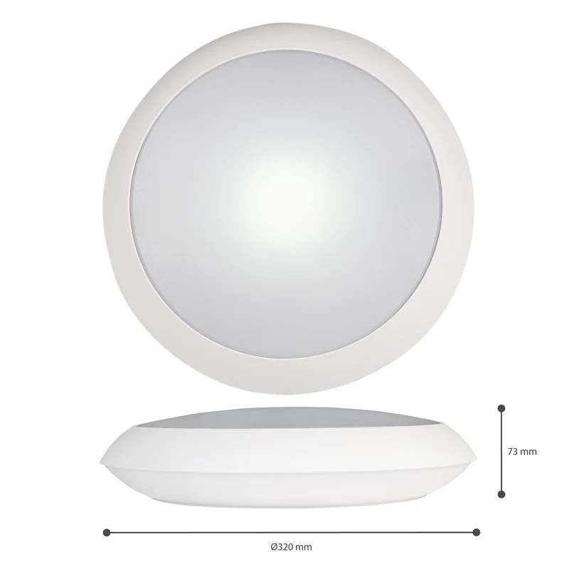 LED-Deckenleuchte mit HF-Bewegungsmelder 15 Watt IP66 IK10 regelbar - LED's Light Pro