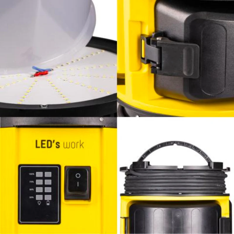 LED-Baustrahler 80W für 18V Werkzeugakkus o. Netzbetrieb IP55 - LED's Work