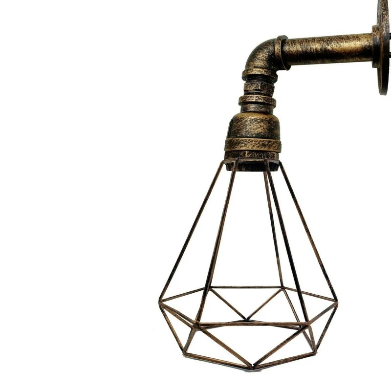 Vintage Deckenabhänger,Wandleuchte Diamant Drahtkäfig~3177