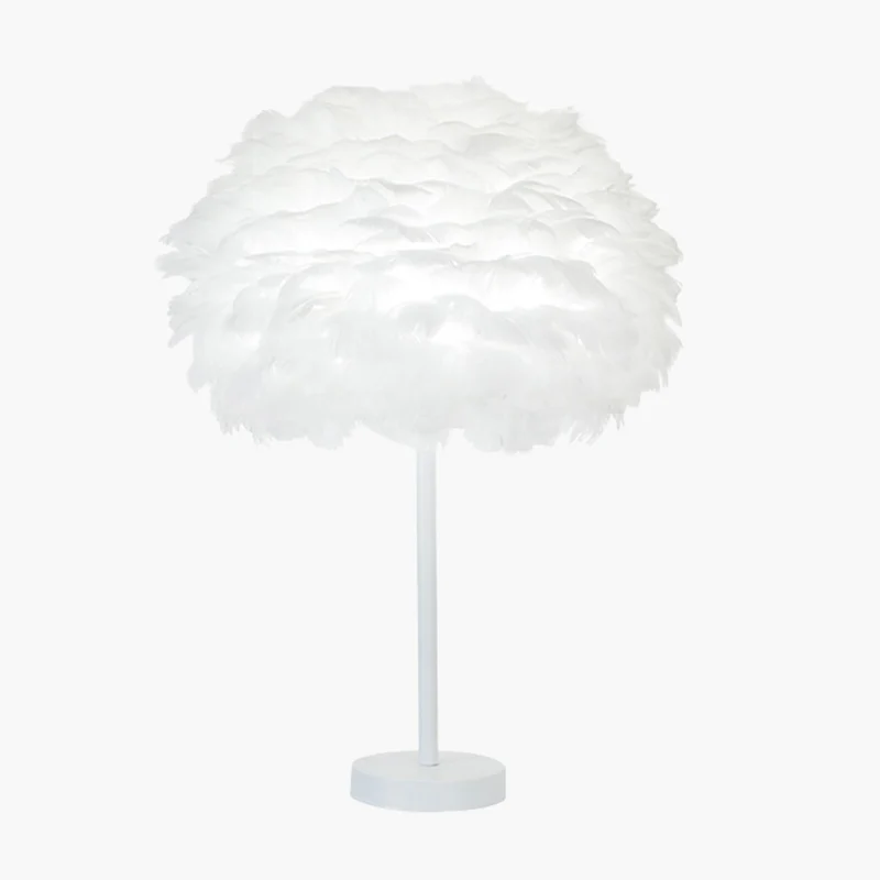 Feather Table Lamp Minimalist Bloom, All White