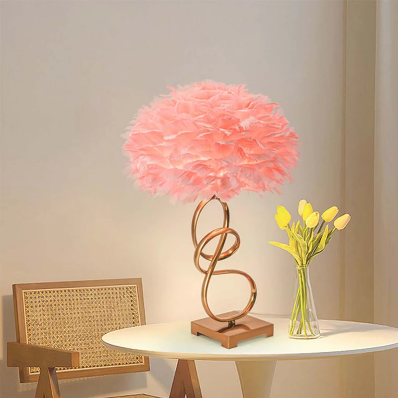 Feather Table Lamp Nordic Style Spiral, 3 Colors