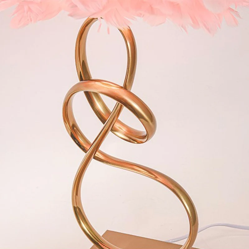 Feather Table Lamp Nordic Style Spiral, 3 Colors