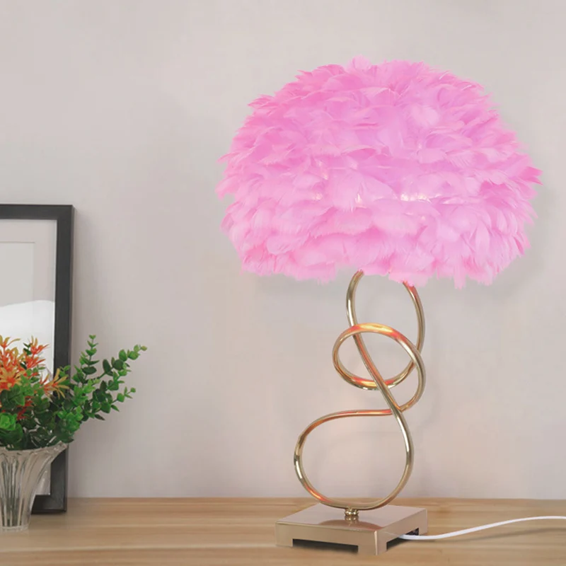 Feather Table Lamp Nordic Style Spiral, 3 Colors