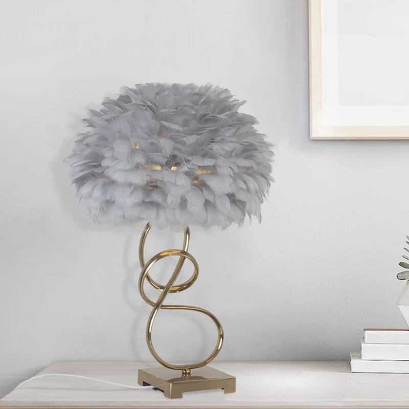 Feather Table Lamp Nordic Style Spiral, 3 Colors