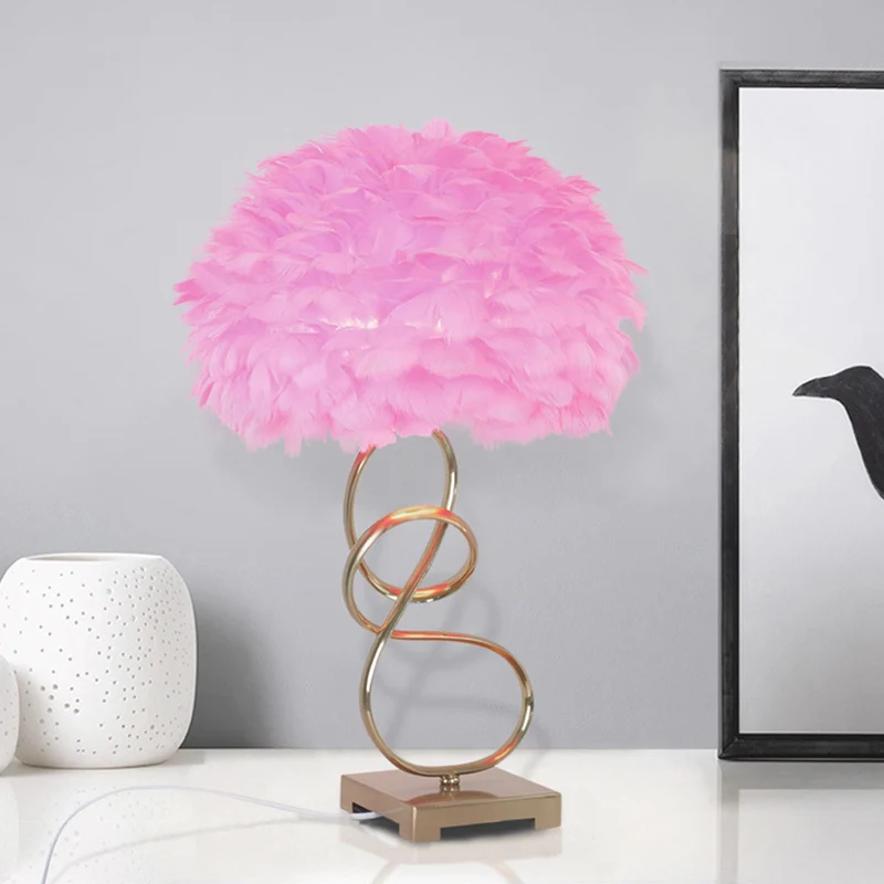 Feather Table Lamp Nordic Style Spiral, 3 Colors