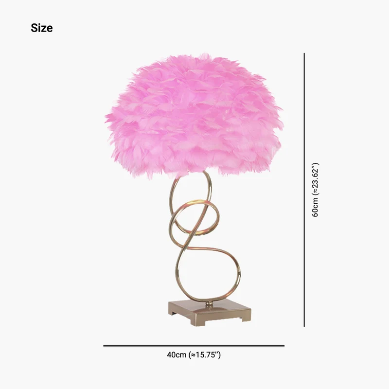 Feather Table Lamp Nordic Style Spiral, 3 Colors