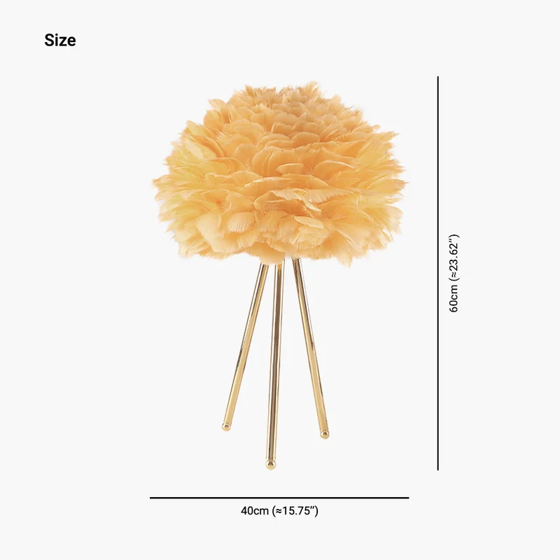 Feather Table Lamp Nordic Style Tripod, 2 Colors