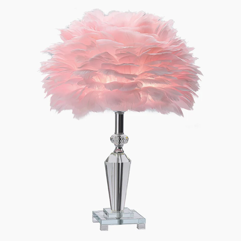 Feather Table Lamp Romantic Diamond Crystal, Pink/Blue