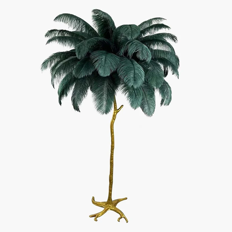 Ostrich Feather Floor Lamp Luxury, 16 Colors/Resin