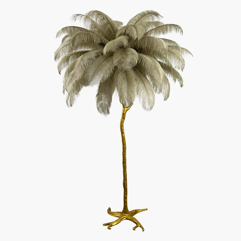 Ostrich Feather Floor Lamp Luxury, 16 Colors/Resin