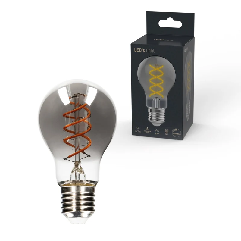 LED Birne E27 dimmbar 4,5W extra-warmweiß Smoke-Tönung A60 - LED's Light