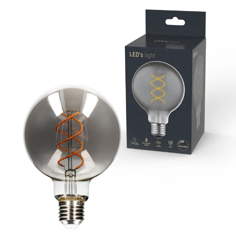 LED Globe E27 dimmbar 4,5W extra-warmweiß Smoke-Tönung G95 - LED's Light