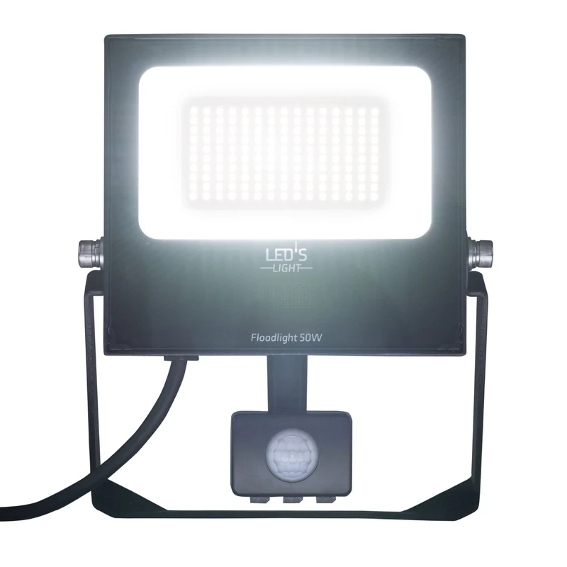LED-Strahler mit Bewegungsmelder schwarz 50W neutralweiß IP65 - LED's Light
