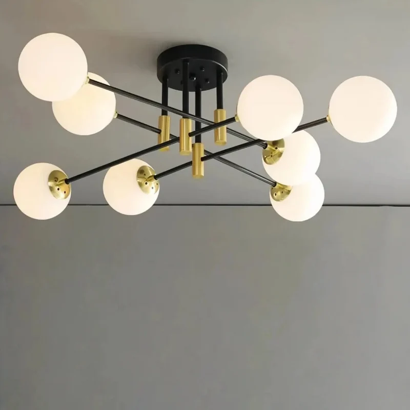 Moderne Mehrflammige LED-Deckenleuchte im Kugel-Design für das Wohnzimmer