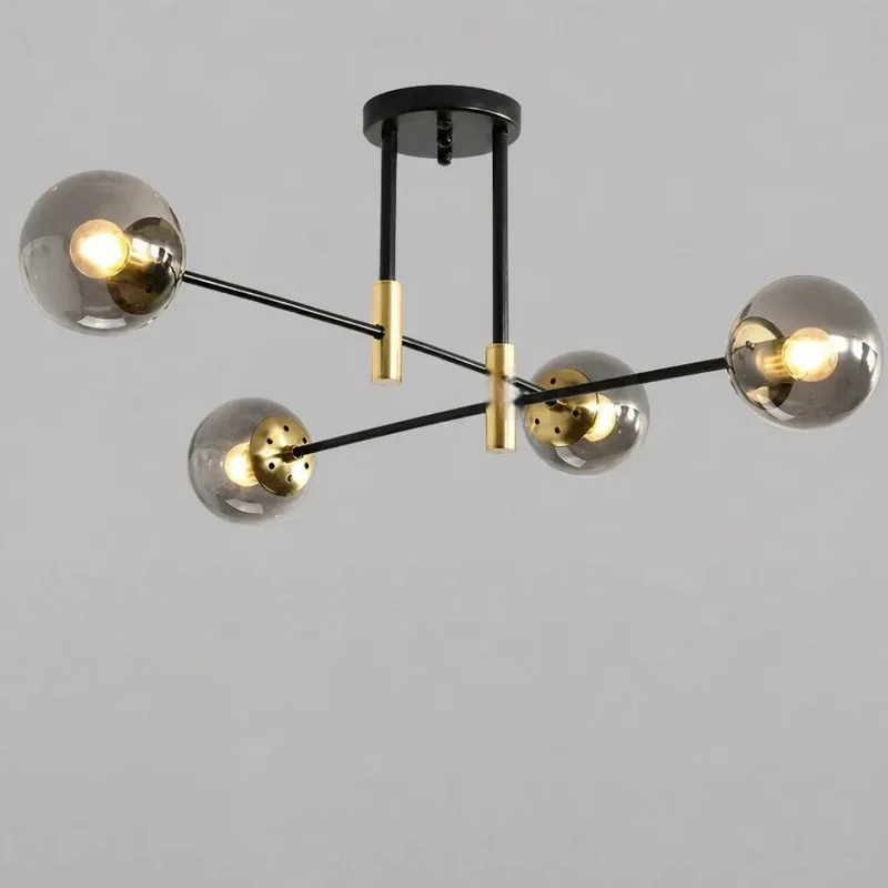 Moderne Mehrflammige LED-Deckenleuchte im Kugel-Design für das Wohnzimmer