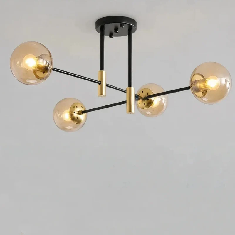 Moderne Mehrflammige LED-Deckenleuchte im Kugel-Design für das Wohnzimmer