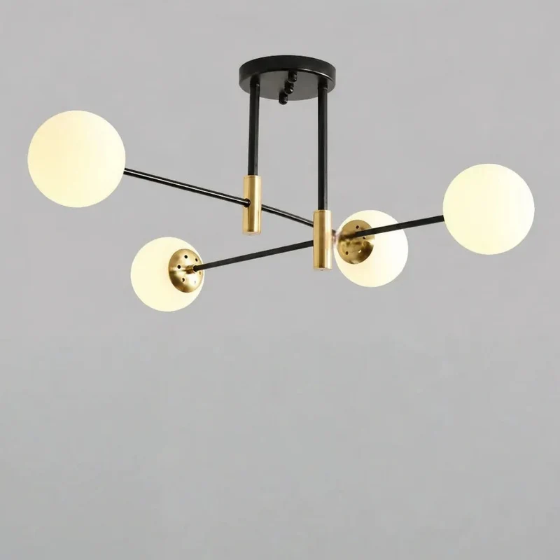 Moderne Mehrflammige LED-Deckenleuchte im Kugel-Design für das Wohnzimmer