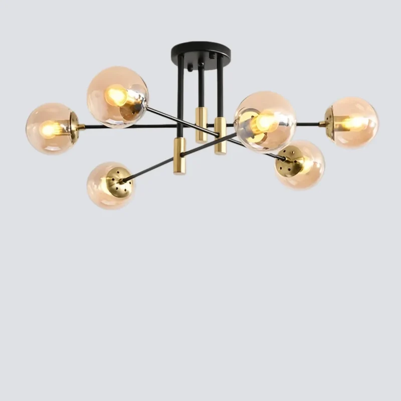 Moderne Mehrflammige LED-Deckenleuchte im Kugel-Design für das Wohnzimmer