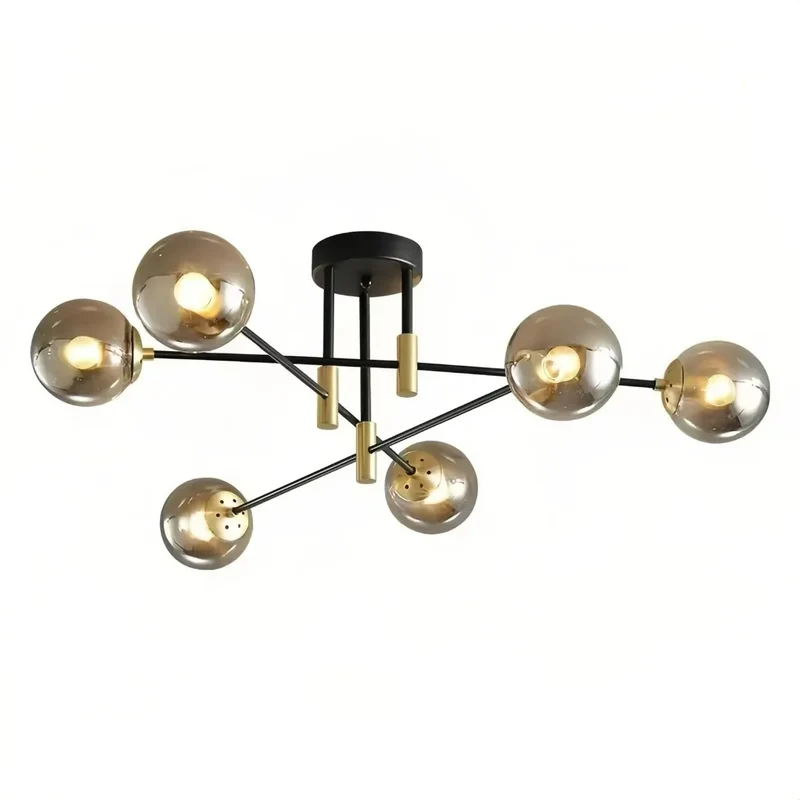 Moderne Mehrflammige LED-Deckenleuchte im Kugel-Design für das Wohnzimmer
