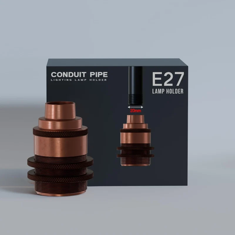 E27 Metall-Lampenfassung mit 20mm Gewinde Rohrleuchten ~3198