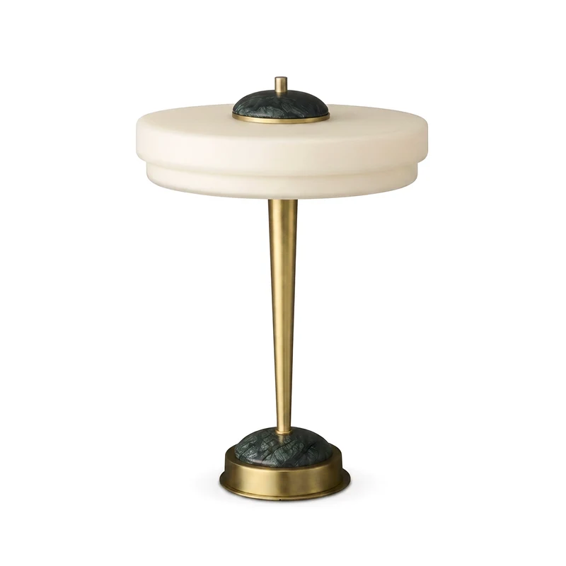 Touch-Tischlampe in Weiß & Gold mit postmoderner Eleganz – Zénith