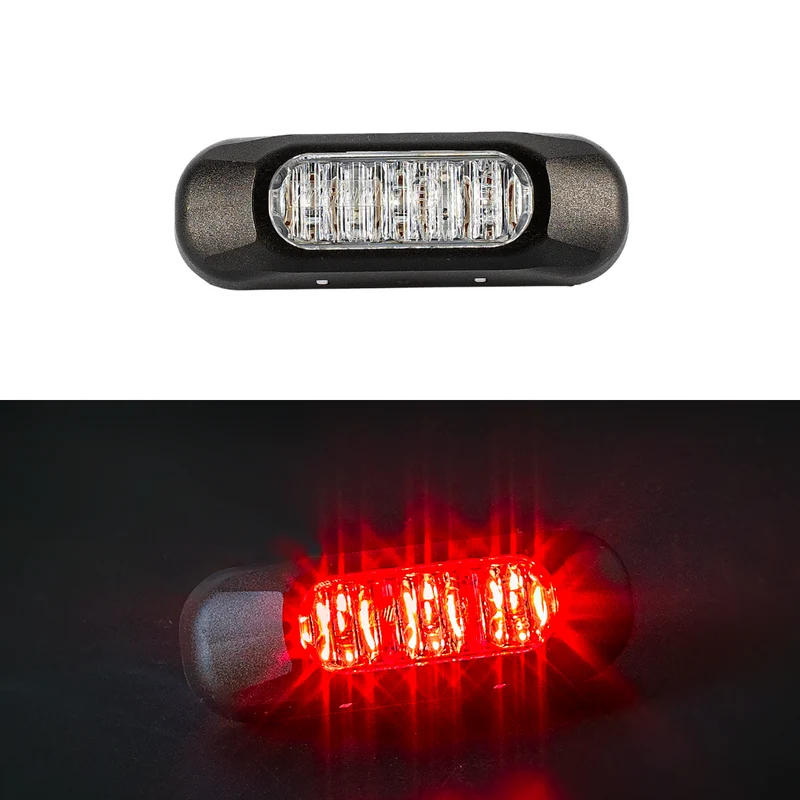Fristom rotes 3 x LED-Blitzlicht/klare Linse