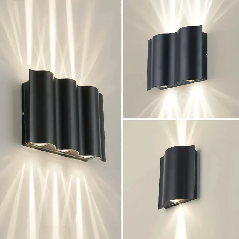 Moderne LED-Außenwandleuchte Up & Down in Schwarz – IP65