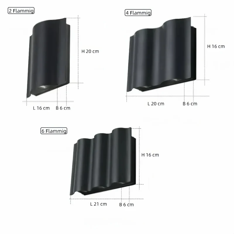 Moderne LED-Außenwandleuchte Up & Down in Schwarz – IP65