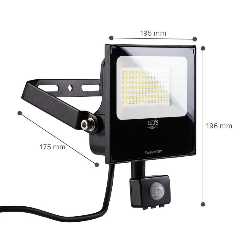 LED-Strahler mit Bewegungsmelder 30W neutralweiß IP65 IK08 - LED's Light